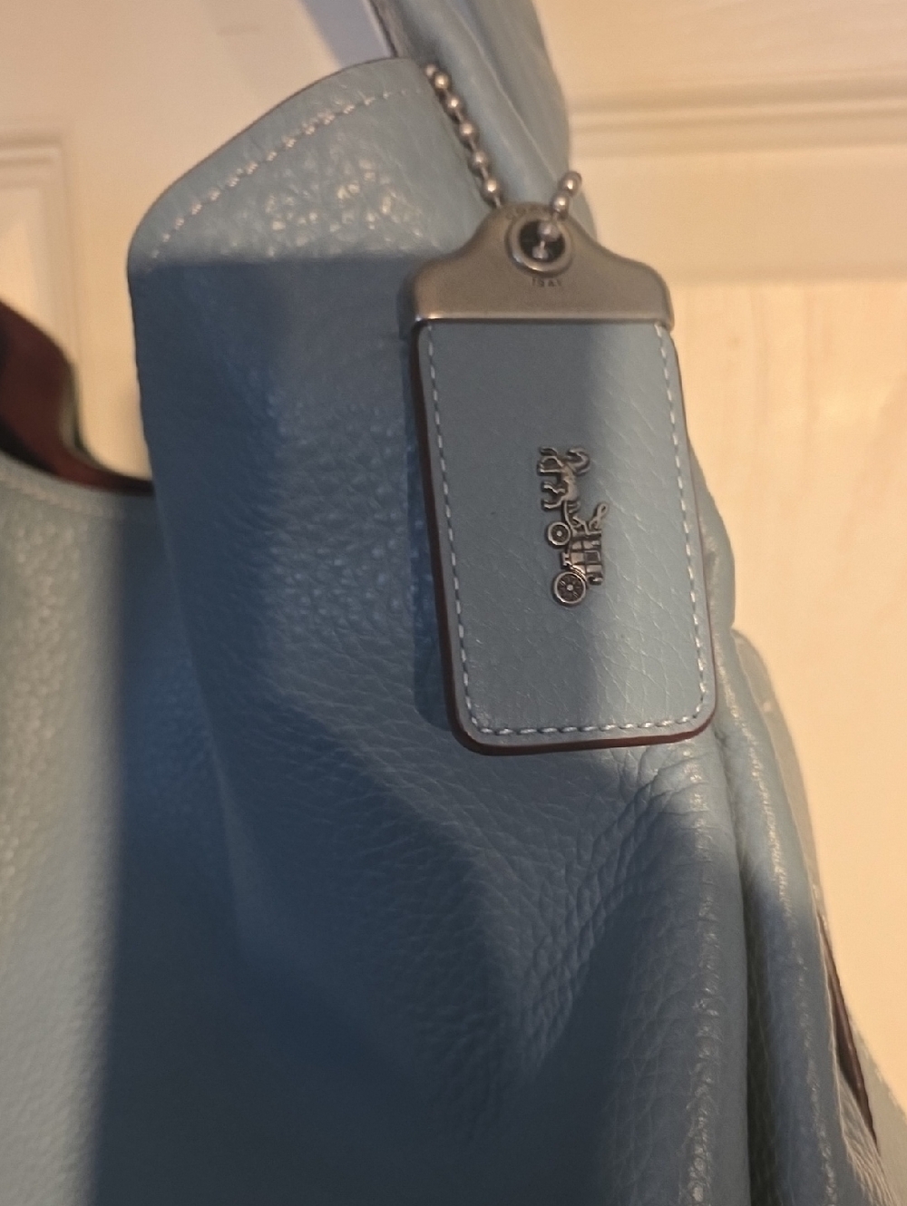 1941 Coach Bandit 39 Hobo Pale Blue Leather - Picture 3 of 14